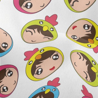 Big-eyed Girl Dressed As Chick Lightweight Performance Linen