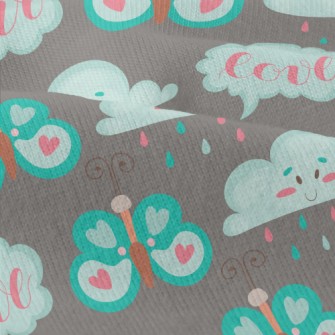 Cartoon Butterflies And Clouds Modern Jersey