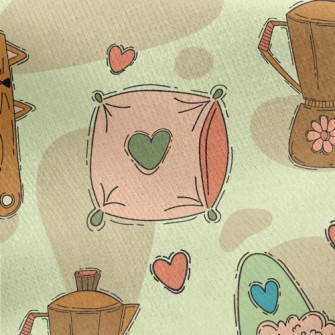 Coffee Pot, Comb, Slippers Jersey Backed Fleece