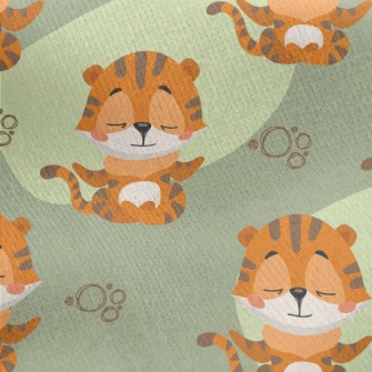 Meditation Sitting Tiger Jersey Backed Fleece