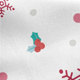 Christmas Berry Snowflakes Jersey Backed Fleece