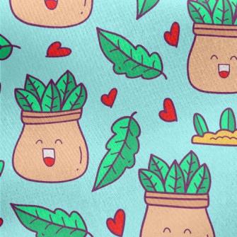 Laughing Potted Plants Jersey Backed Fleece