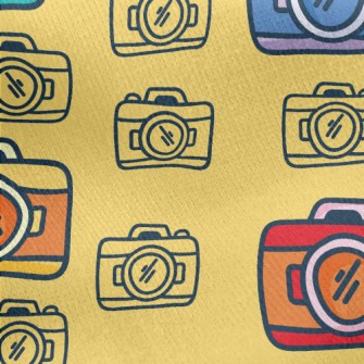 Cartoon Point-and-shoot Camera Jersey Backed Fleece