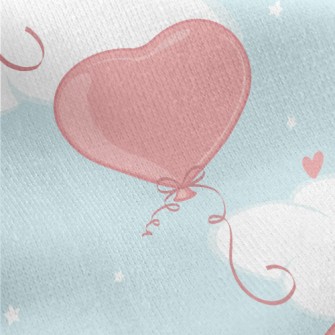 Love Balloons Flying To The Sk Jersey Backed Fleece
