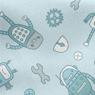 Smiling Robot Jersey Backed Fleece