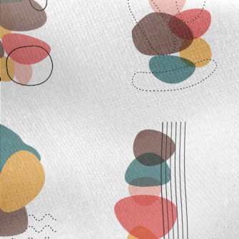 Abstract Color Block Dotted Li Jersey Backed Fleece