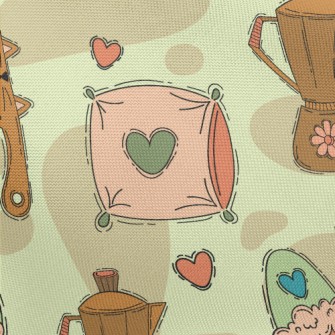 Coffee Pot, Comb, Slippers Pongee
