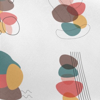 Abstract Color Block Dotted Li Pongee