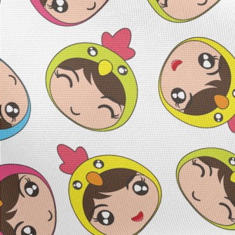 Big-eyed Girl Dressed As Chick Pongee