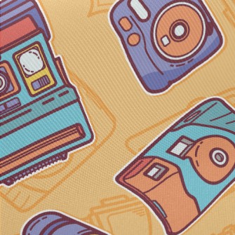 Retro Polaroid Camera Midweight Cotton Poplin