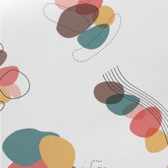 Abstract Color Block Dotted Li Midweight Cotton Poplin