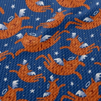 Smiling Angel Cat Birdseye Piqué