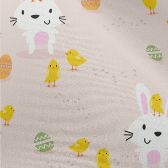 Cartoon Bunny And Chicken Chiffon