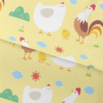 Rooster, Hen And Chicks Family Waterproof Oxford