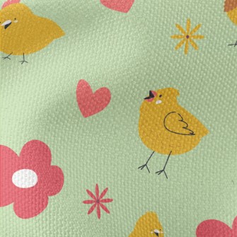 Chicks And Flowers Waterproof Canvas