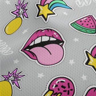 Colorful Ice Cream Watermelon  Athletic Mesh Flat Back