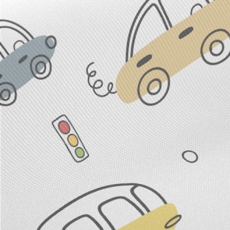 Cartoon Car Traffic Lights Twill