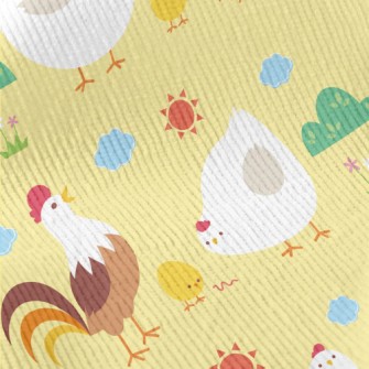 Rooster, Hen And Chicks Family Standard Corduroy