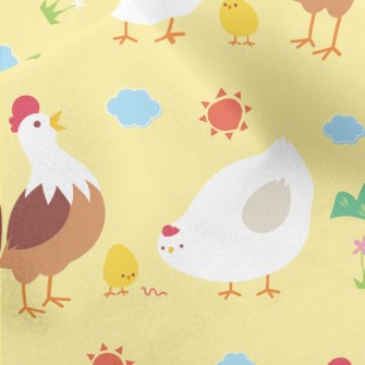 Rooster, Hen And Chicks Family Micro Fleece