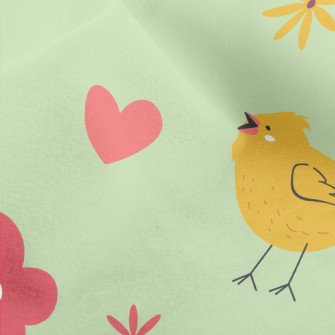 Chicks And Flowers Micro Fleece