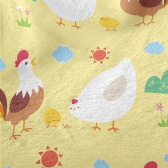 Rooster, Hen And Chicks Family Minky
