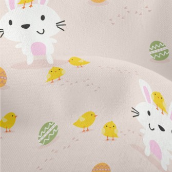 Cartoon Bunny And Chicken Lightweight Performance Linen