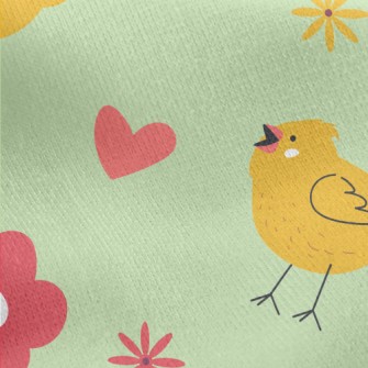 Chicks And Flowers Jersey Backed Fleece