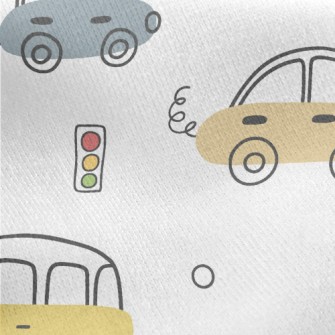 Cartoon Car Traffic Lights Jersey Backed Fleece