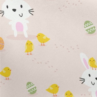 Cartoon Bunny And Chicken Pongee