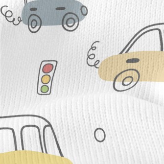 Cartoon Car Traffic Lights Stretch Jersey