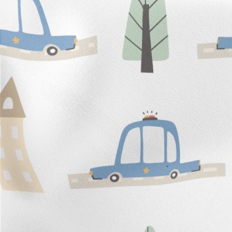 Patrol Police Car Lightweight Cotton Poplin