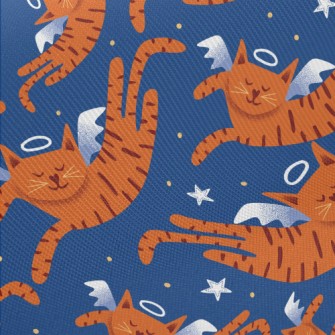 Smiling Angel Cat Midweight Cotton Poplin