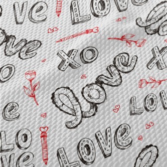 Creative XO Love Text Birdseye Piqué