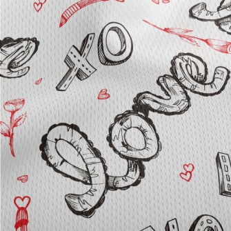 Creative XO Love Text Athletic Mesh Flat Back