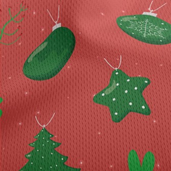 Christmas Tree Ball Ornament Athletic Mesh Flat Back