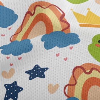 Rainbow Frog King Athletic Mesh Flat Back