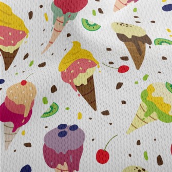 Colorful And Delicious Ice Cre Athletic Mesh Flat Back