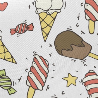 Delicious Ice Cream Popsicles Twill