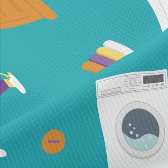 Colorful Clothes Washing Machi Piqué