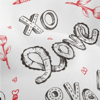 Creative XO Love Text Lightweight Performance Linen