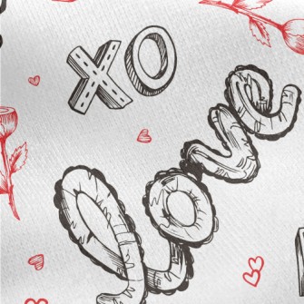Creative XO Love Text Jersey Backed Fleece