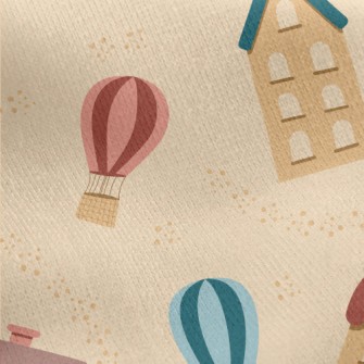 Cute Houses And Apartments Jersey Backed Fleece