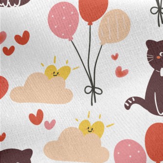 Bow Cat Jersey Backed Fleece