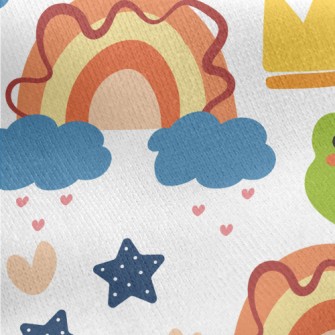 Rainbow Frog King Jersey Backed Fleece