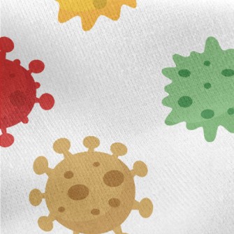 Colorful Viruses And Bacteria Jersey Backed Fleece