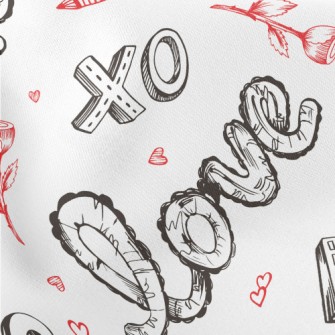 Creative XO Love Text Lightweight Cotton Poplin