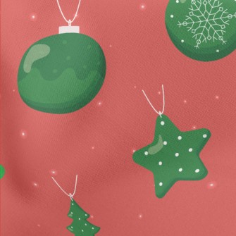 Christmas Tree Ball Ornament Lightweight Cotton Poplin