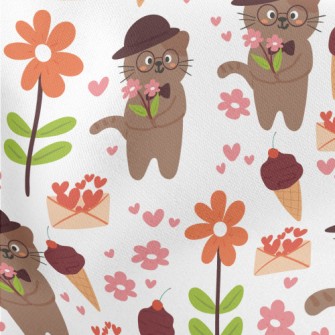 Gentleman Glasses Kitten Lightweight Cotton Poplin
