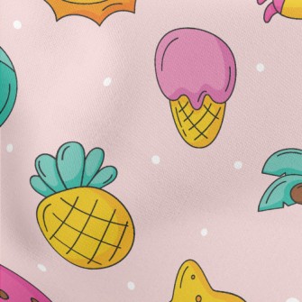 Crabs Playing On The Beach Lightweight Cotton Poplin