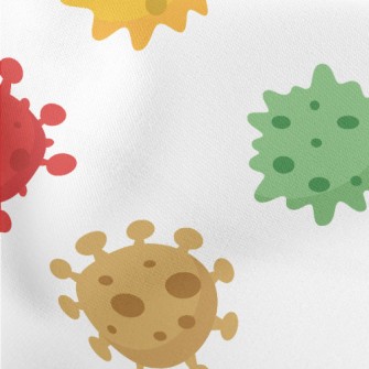 Colorful Viruses And Bacteria Lightweight Cotton Poplin